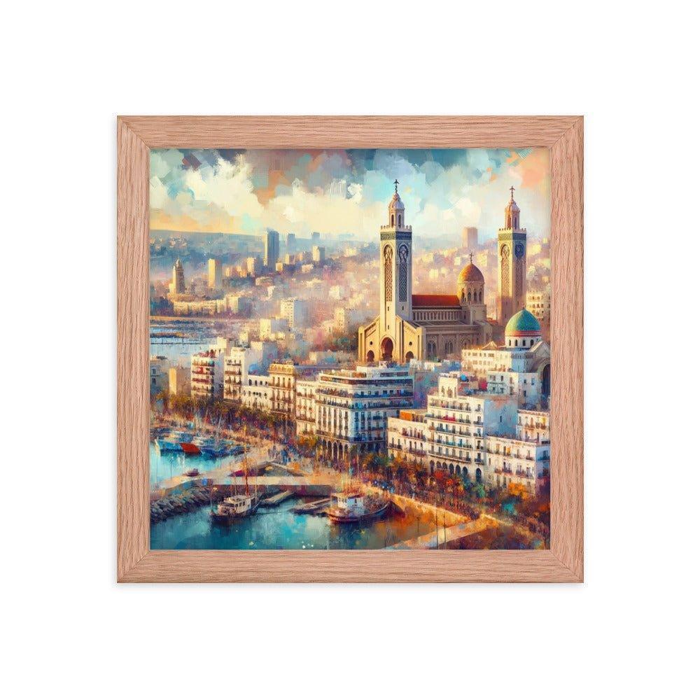 Algeria Algiers Harbor Sunset Impressionist Style Framed Poster - Oh Posters