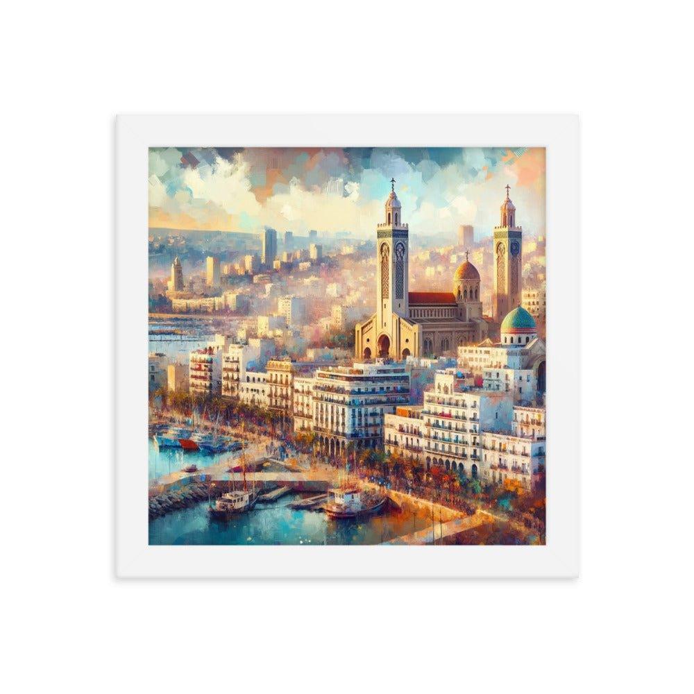 Algeria Algiers Harbor Sunset Impressionist Style Framed Poster - Oh Posters