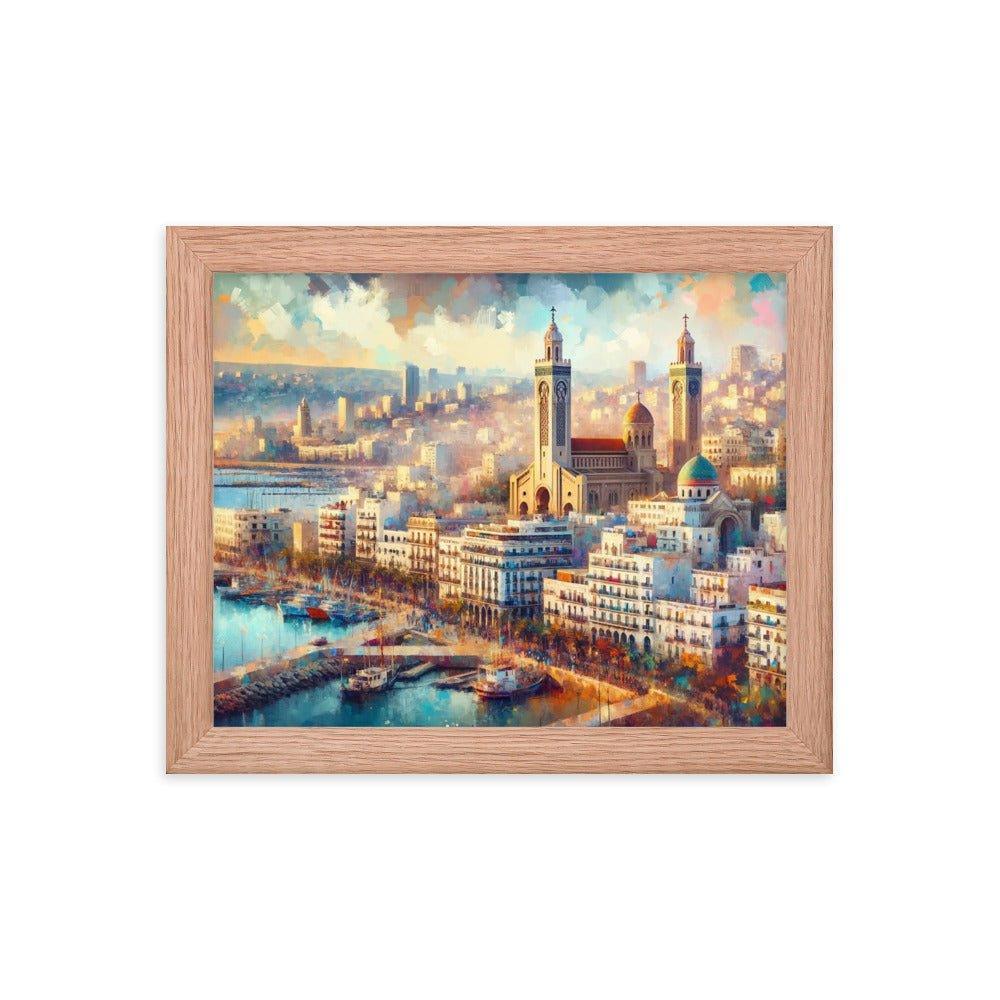 Algeria Algiers Harbor Sunset Impressionist Style Framed Poster - Oh Posters