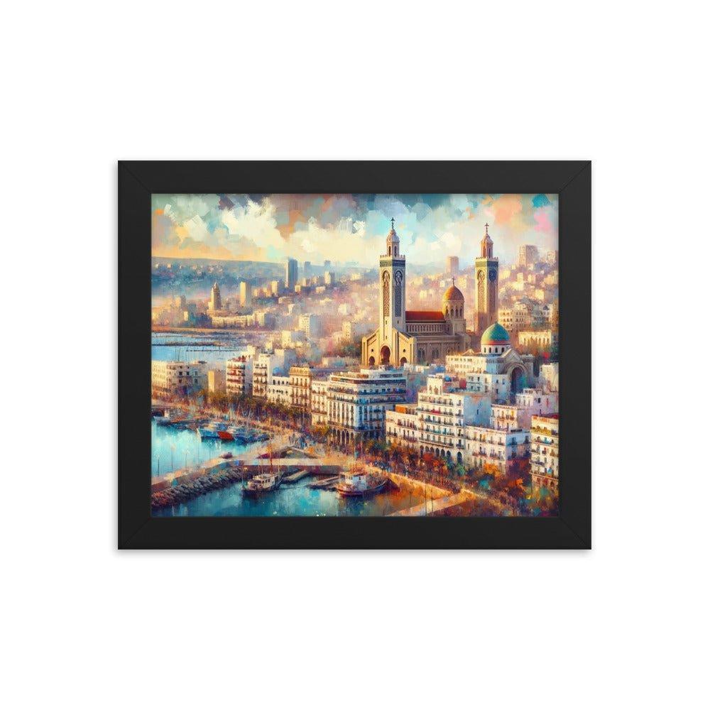 Algeria Algiers Harbor Sunset Impressionist Style Framed Poster - Oh Posters