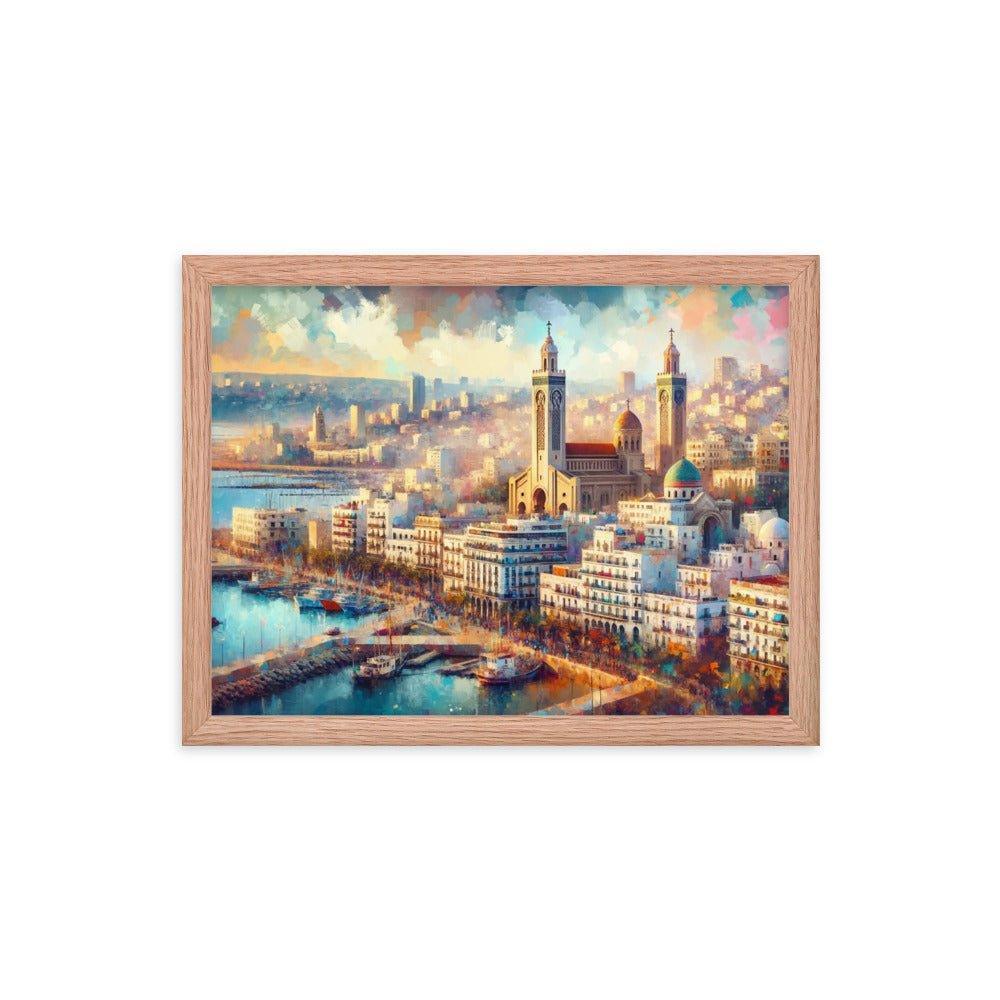 Algeria Algiers Harbor Sunset Impressionist Style Framed Poster - Oh Posters