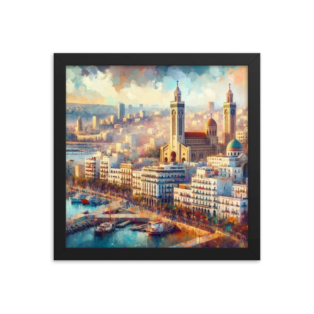 Algeria Algiers Harbor Sunset Impressionist Style Framed Poster - Oh Posters