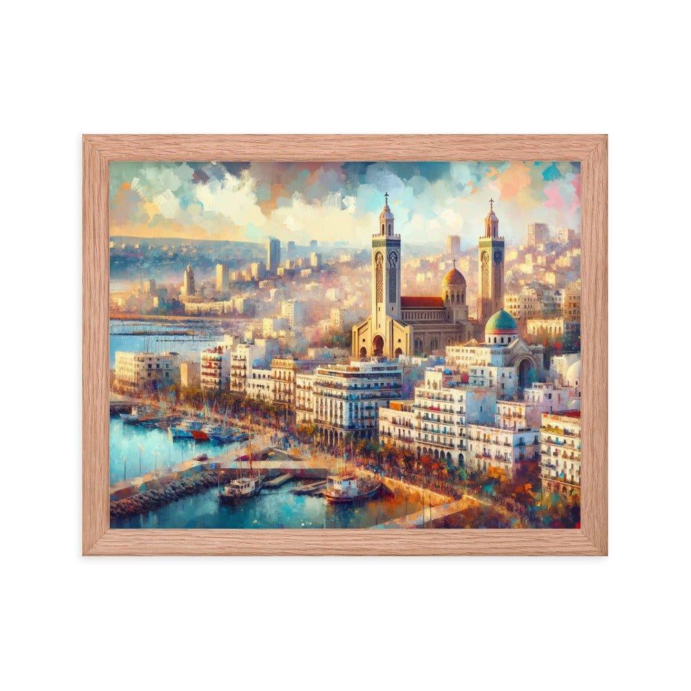 Algeria Algiers Harbor Sunset Impressionist Style Framed Poster - Oh Posters