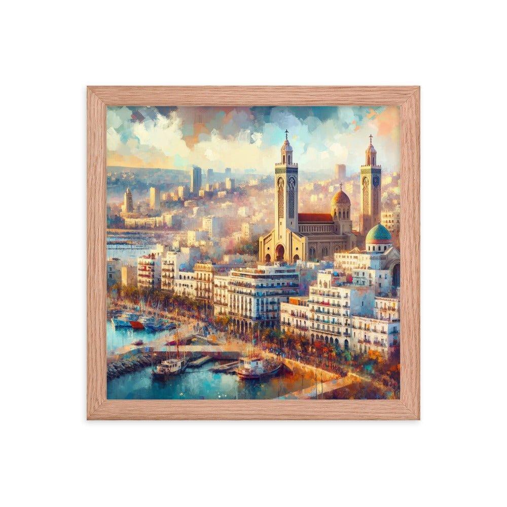 Algeria Algiers Harbor Sunset Impressionist Style Framed Poster - Oh Posters