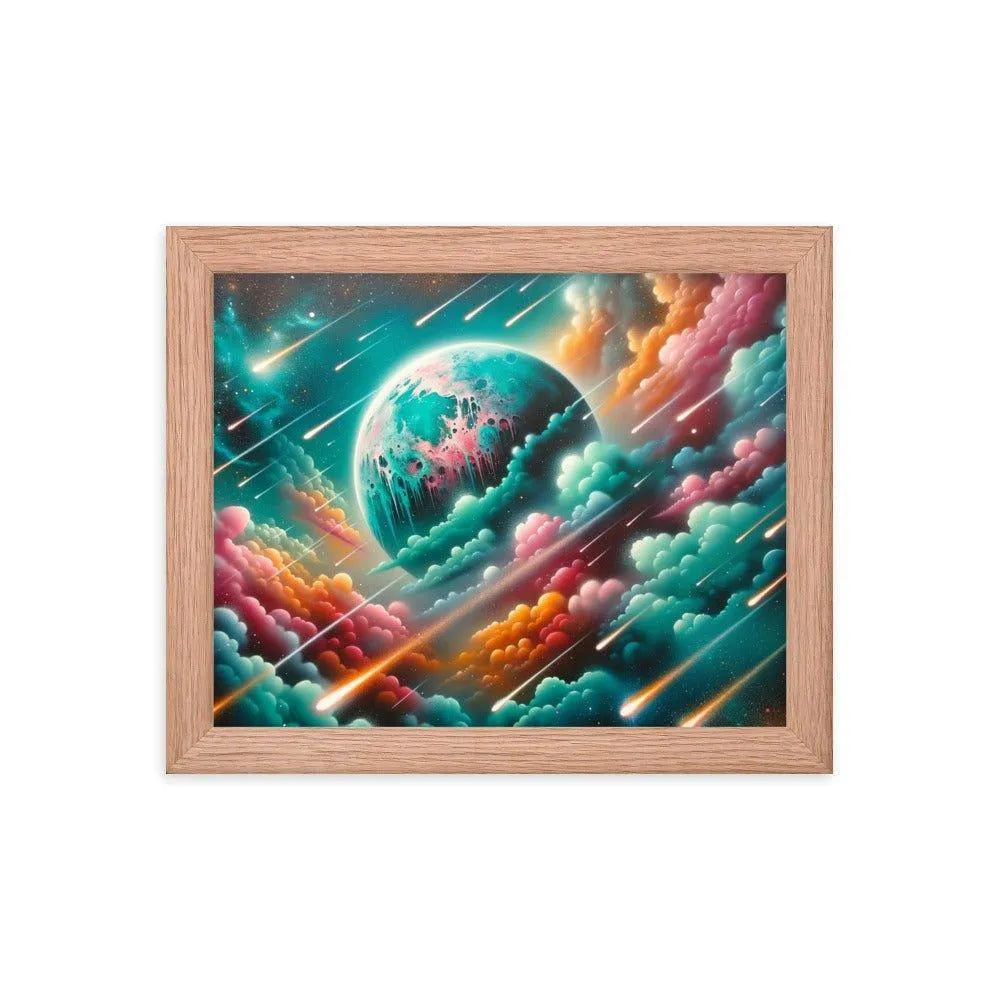 Alien World Celestial Clouds Ethereal Space Art Spray Paint Framed Poster - Oh Posters