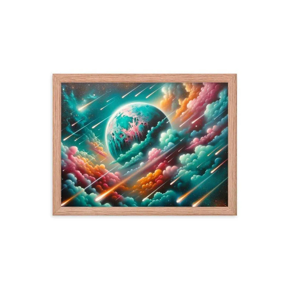 Alien World Celestial Clouds Ethereal Space Art Spray Paint Framed Poster - Oh Posters