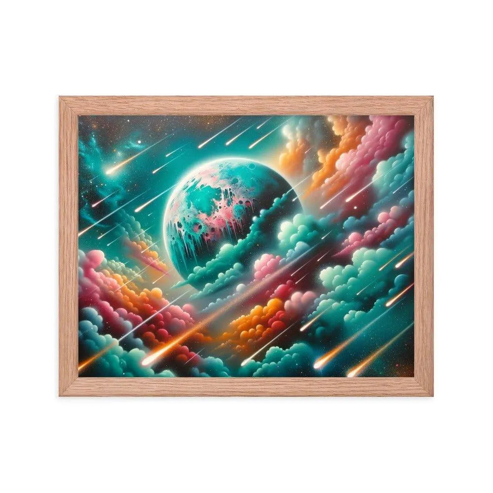 Alien World Celestial Clouds Ethereal Space Art Spray Paint Framed Poster - Oh Posters