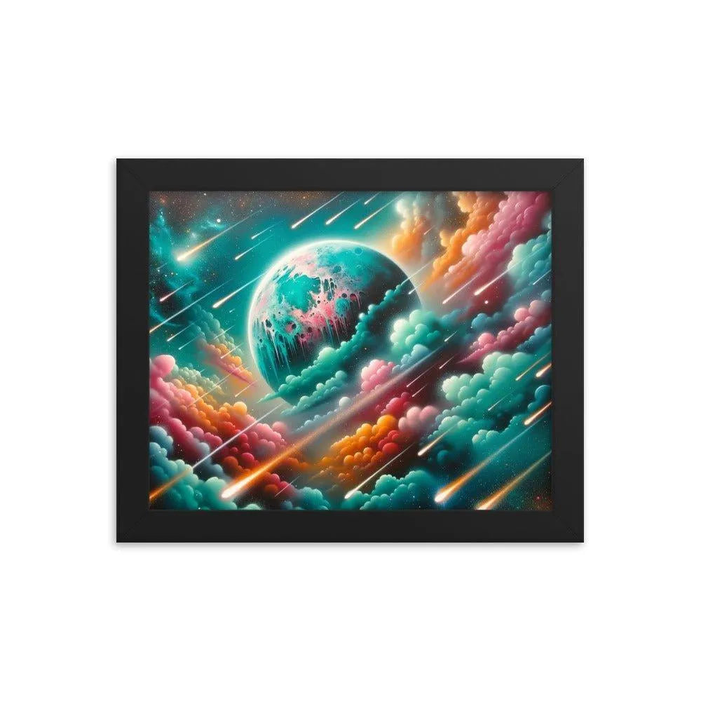 Alien World Celestial Clouds Ethereal Space Art Spray Paint Framed Poster - Oh Posters