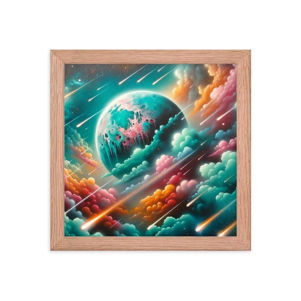 Alien World Celestial Clouds Ethereal Space Art Spray Paint Framed Poster - Oh Posters