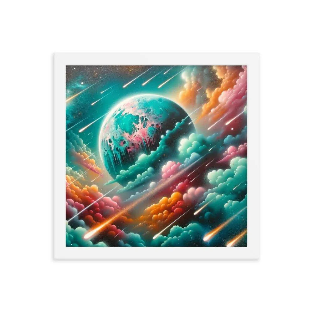 Alien World Celestial Clouds Ethereal Space Art Spray Paint Framed Poster - Oh Posters