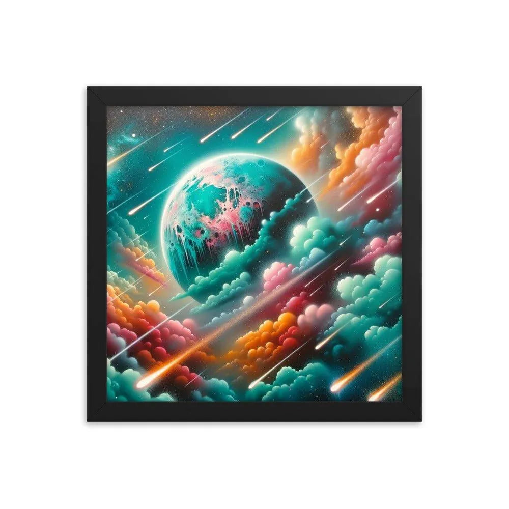 Alien World Celestial Clouds Ethereal Space Art Spray Paint Framed Poster - Oh Posters