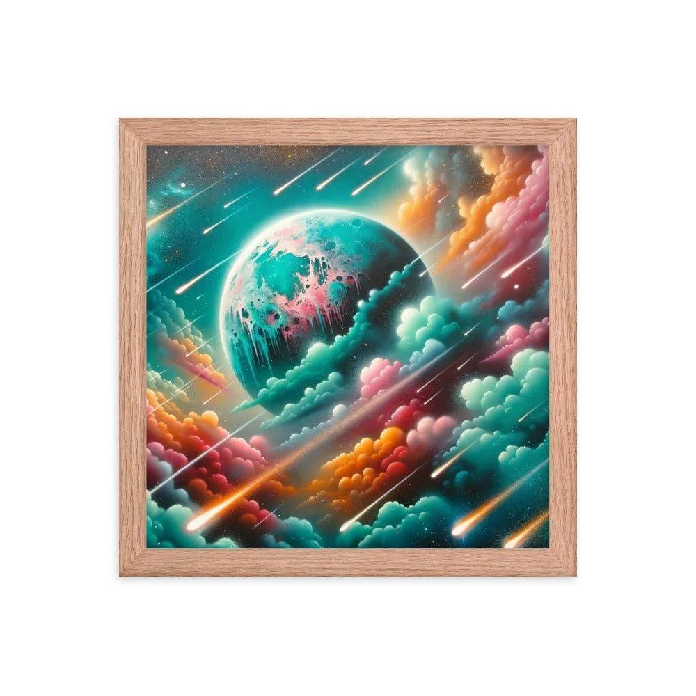Alien World Celestial Clouds Ethereal Space Art Spray Paint Framed Poster - Oh Posters