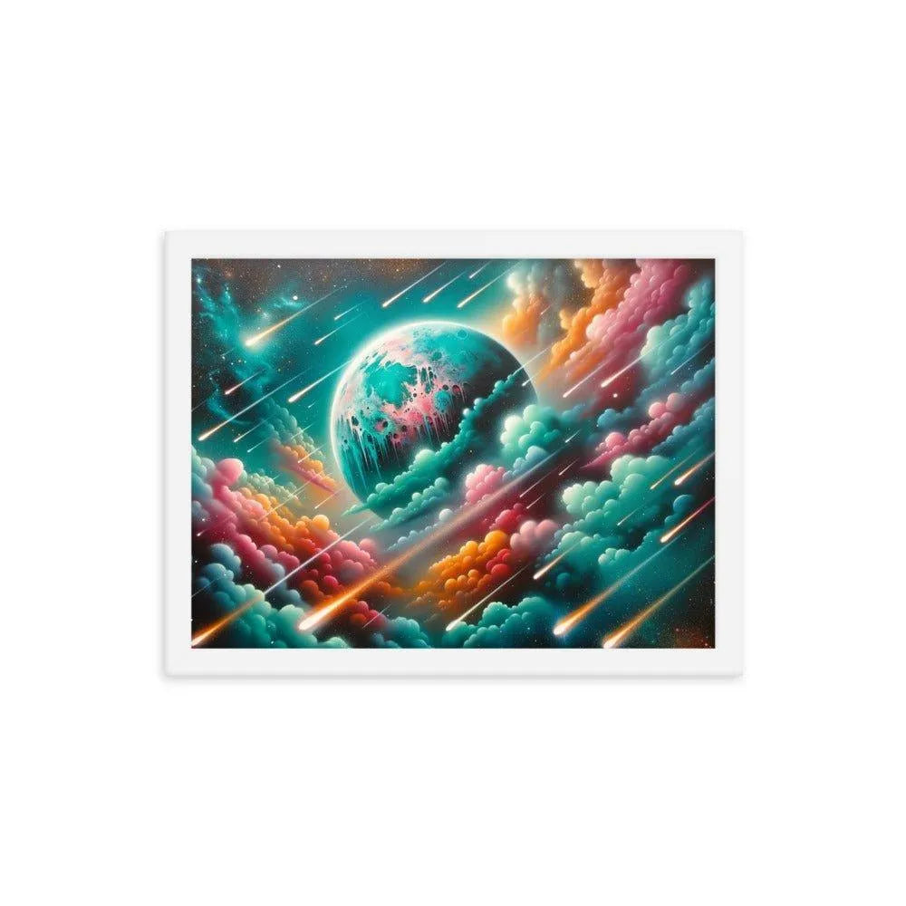 Alien World Celestial Clouds Ethereal Space Art Spray Paint Framed Poster - Oh Posters