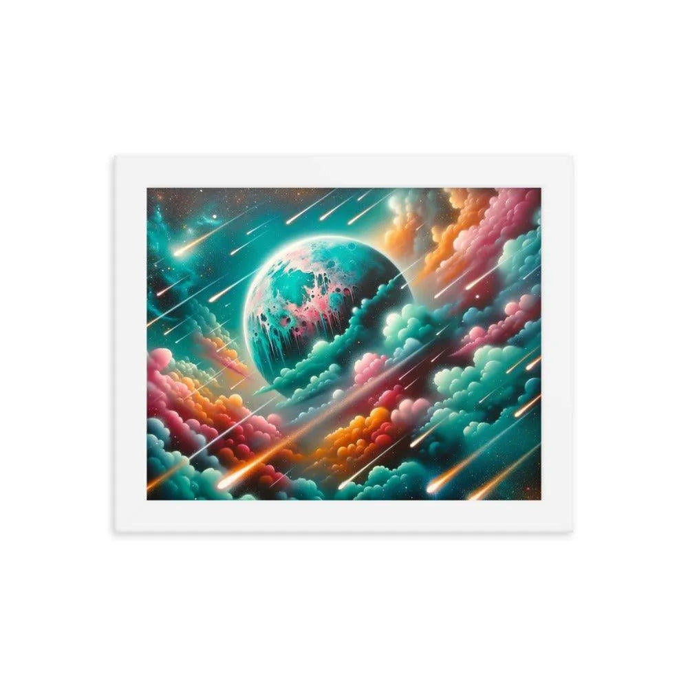 Alien World Celestial Clouds Ethereal Space Art Spray Paint Framed Poster - Oh Posters