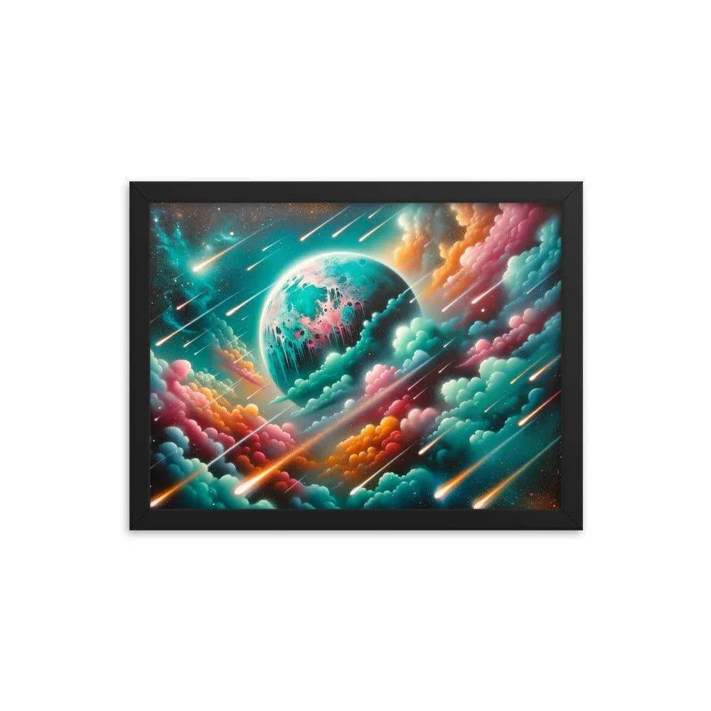 Alien World Celestial Clouds Ethereal Space Art Spray Paint Framed Poster - Oh Posters