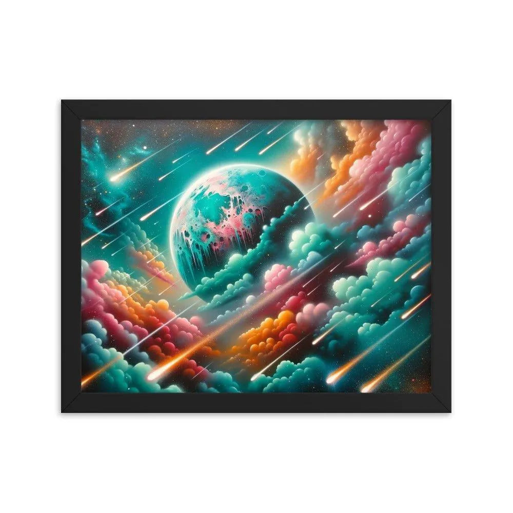 Alien World Celestial Clouds Ethereal Space Art Spray Paint Framed Poster - Oh Posters