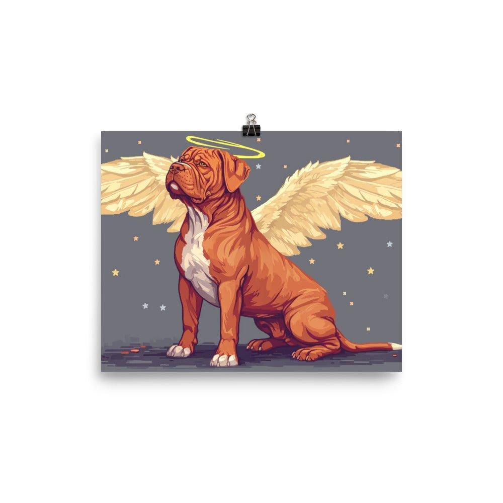 Angelic Dogue de Bordeaux Cartoon Style Poster - Oh Posters