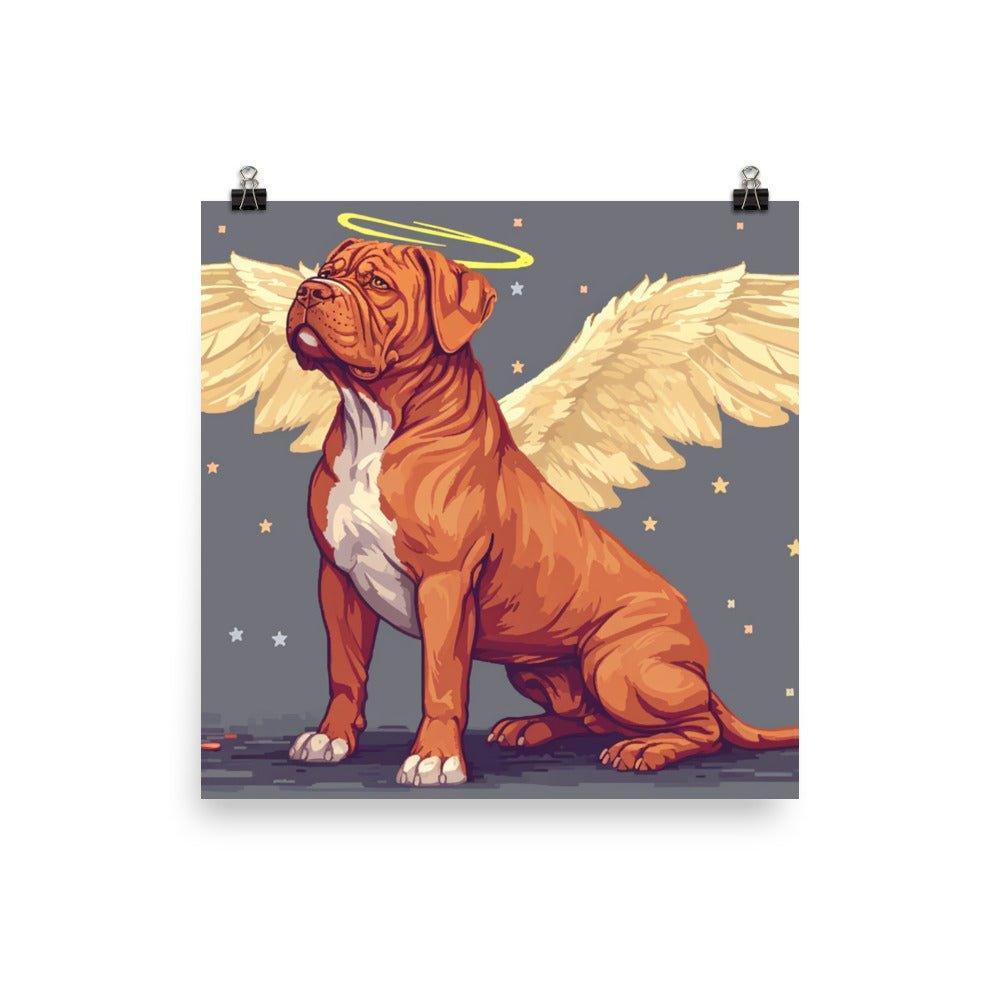 Angelic Dogue de Bordeaux Cartoon Style Poster - Oh Posters