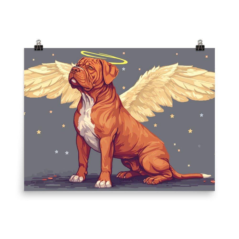 Angelic Dogue de Bordeaux Cartoon Style Poster - Oh Posters