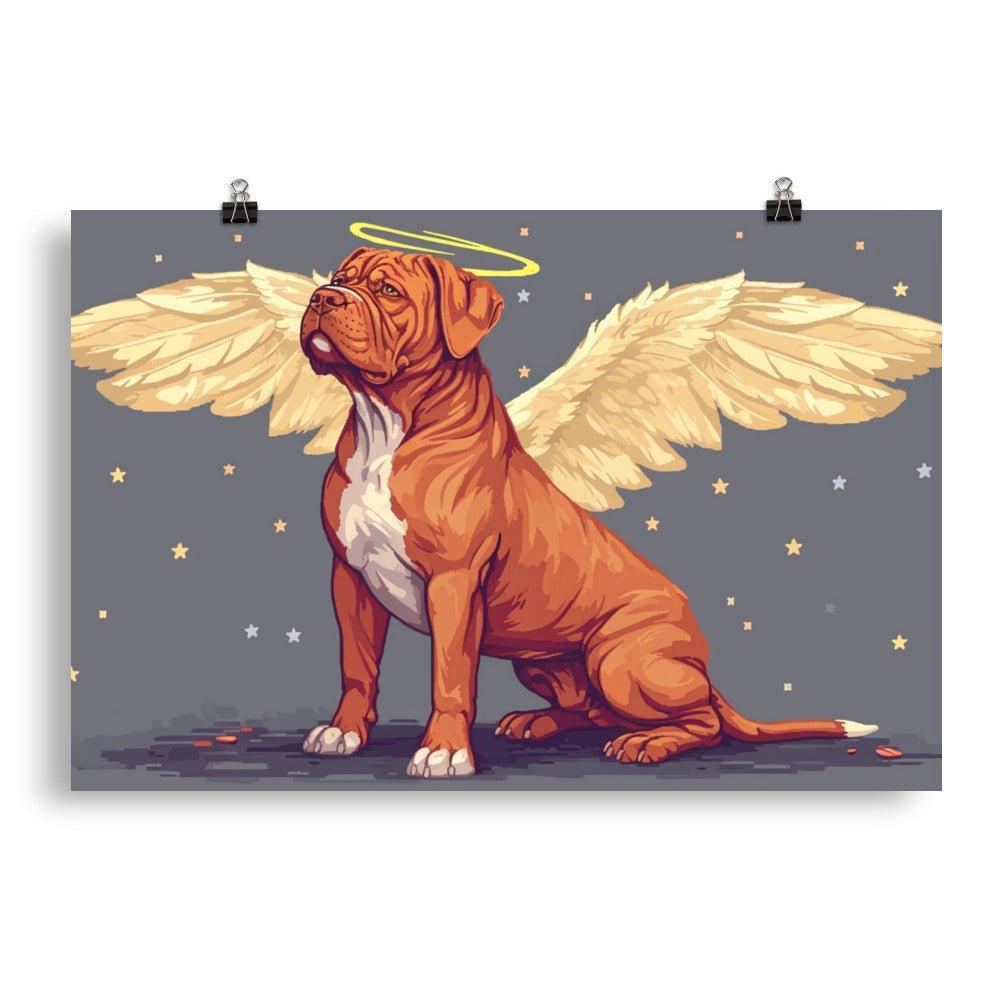 Angelic Dogue de Bordeaux Cartoon Style Poster - Oh Posters