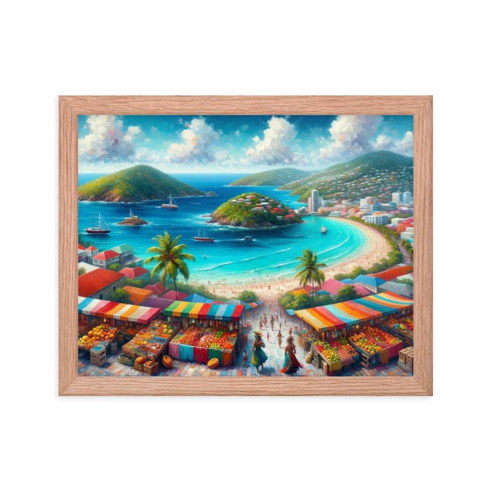 Antigua and Barbuda Island Beauty and Cultural Tapestry Panoramic Art Framed Poster - Oh Posters