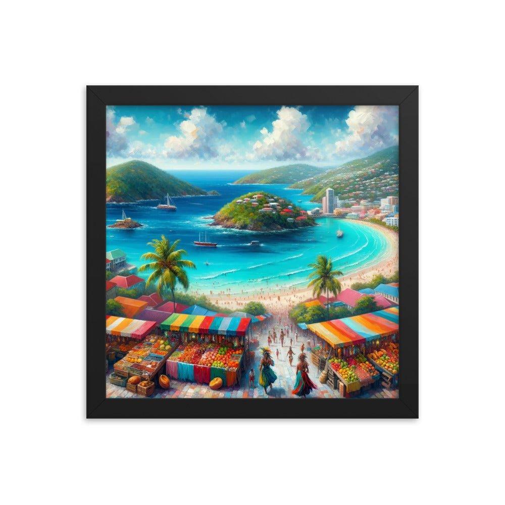 Antigua and Barbuda Island Beauty and Cultural Tapestry Panoramic Art Framed Poster - Oh Posters