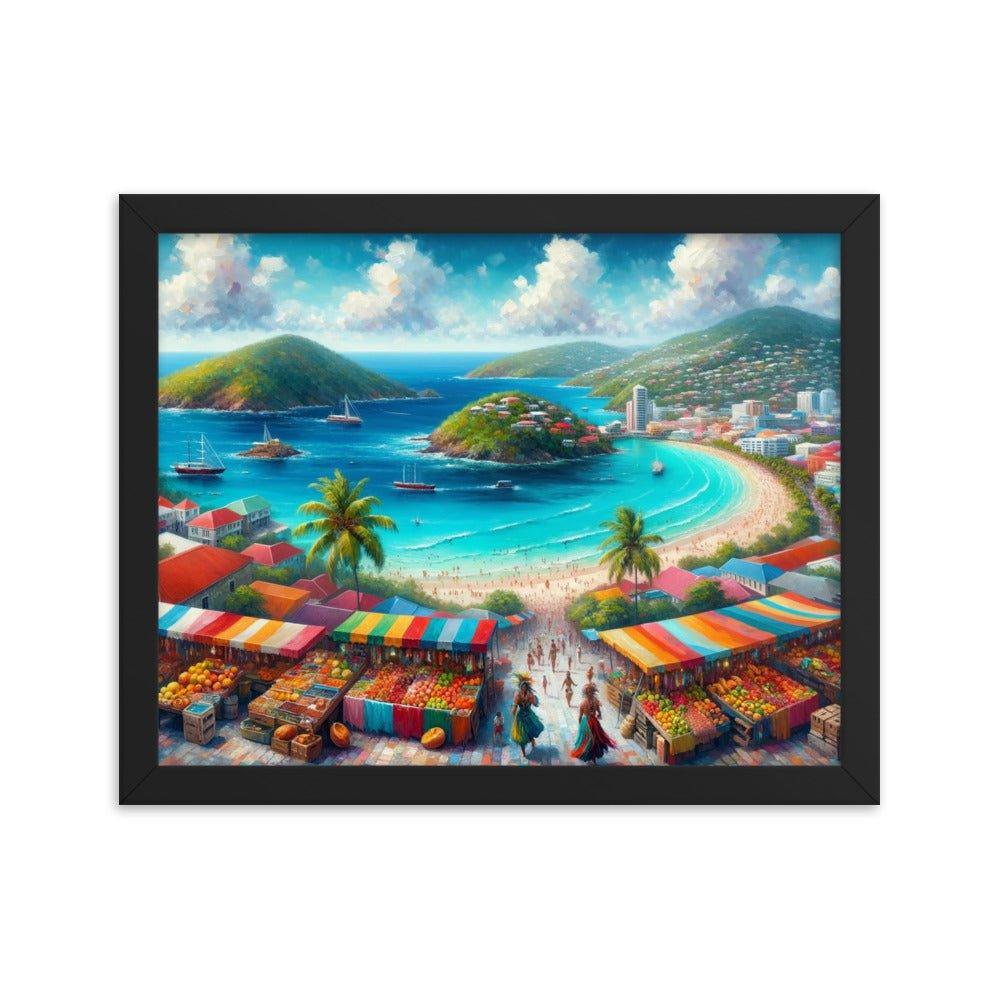 Antigua and Barbuda Island Beauty and Cultural Tapestry Panoramic Art Framed Poster - Oh Posters