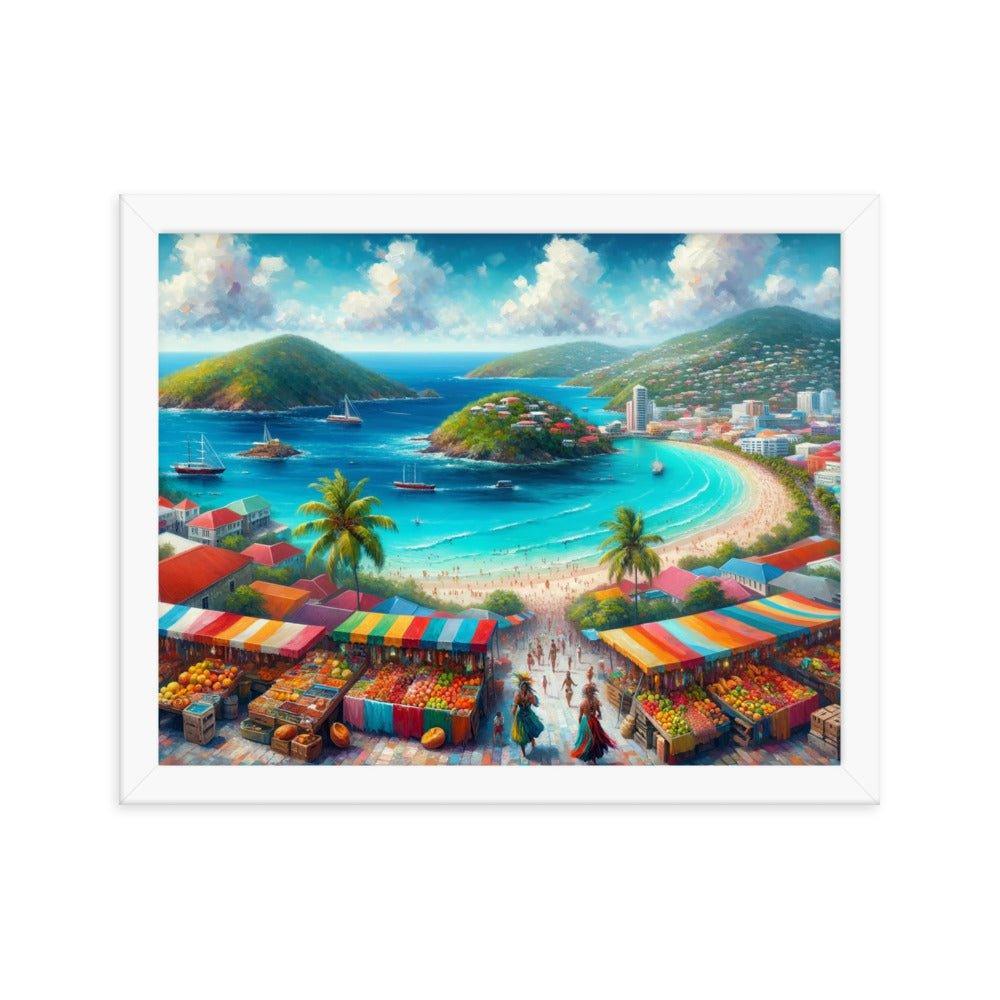 Antigua and Barbuda Island Beauty and Cultural Tapestry Panoramic Art Framed Poster - Oh Posters