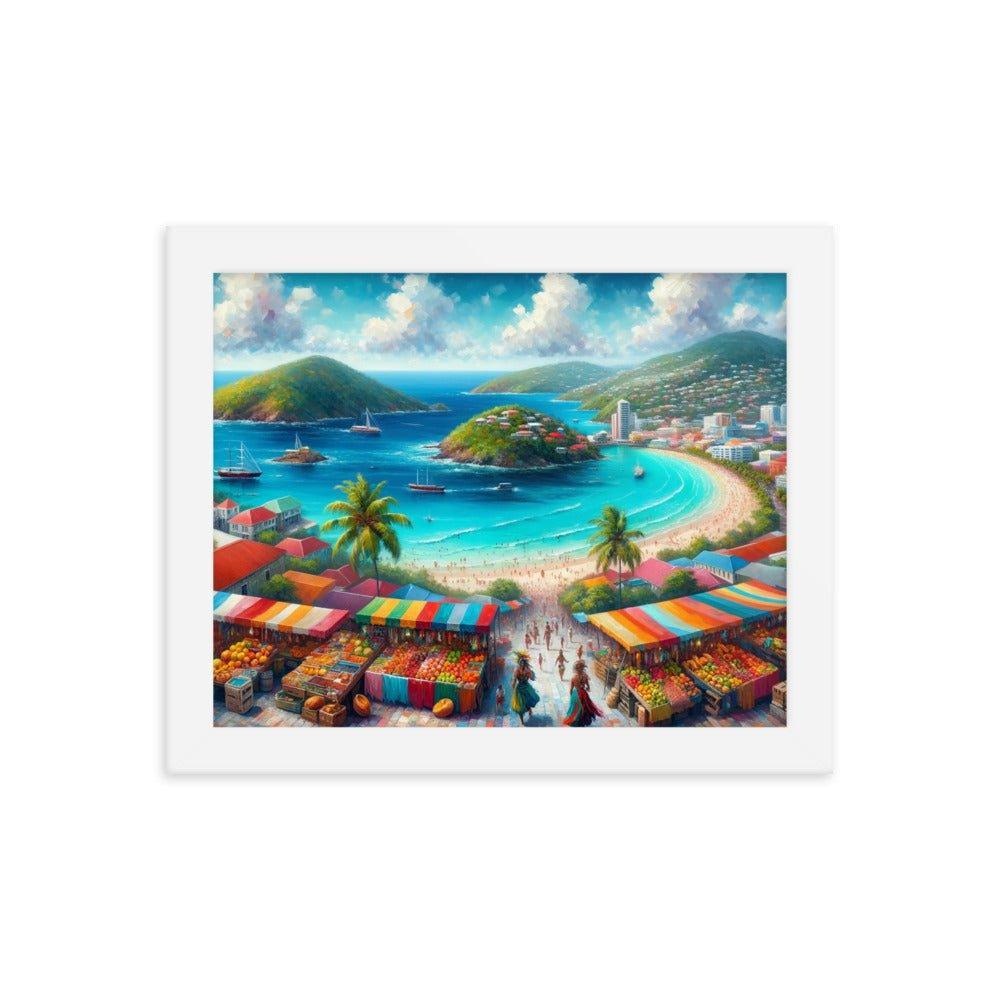 Antigua and Barbuda Island Beauty and Cultural Tapestry Panoramic Art Framed Poster - Oh Posters