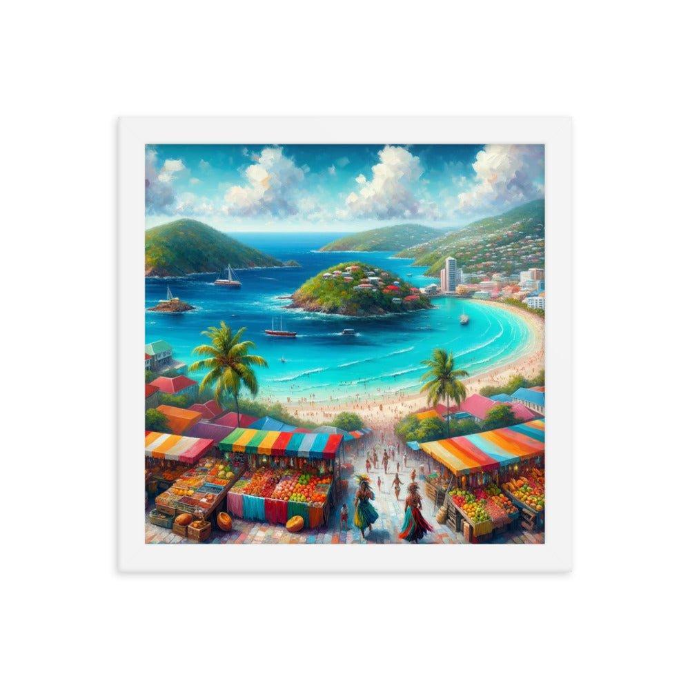 Antigua and Barbuda Island Beauty and Cultural Tapestry Panoramic Art Framed Poster - Oh Posters