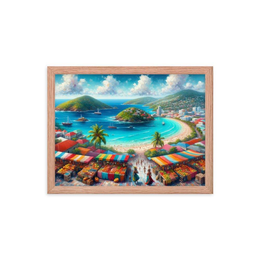 Antigua and Barbuda Island Beauty and Cultural Tapestry Panoramic Art Framed Poster - Oh Posters