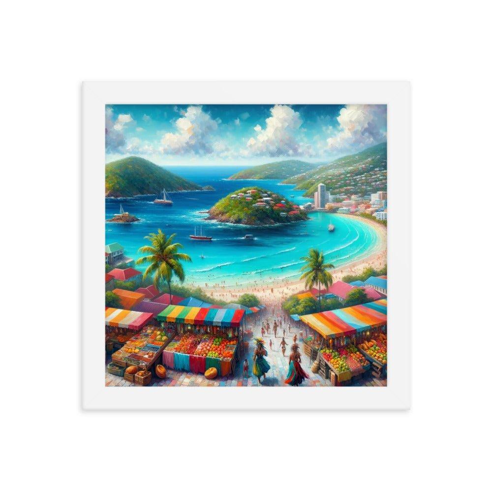 Antigua and Barbuda Island Beauty and Cultural Tapestry Panoramic Art Framed Poster - Oh Posters