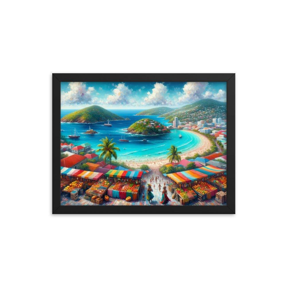 Antigua and Barbuda Island Beauty and Cultural Tapestry Panoramic Art Framed Poster - Oh Posters