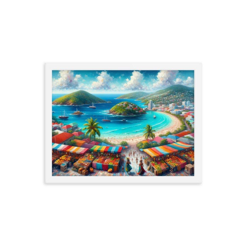 Antigua and Barbuda Island Beauty and Cultural Tapestry Panoramic Art Framed Poster - Oh Posters