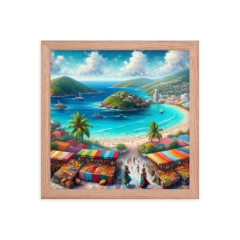 Antigua and Barbuda Island Beauty and Cultural Tapestry Panoramic Art Framed Poster - Oh Posters