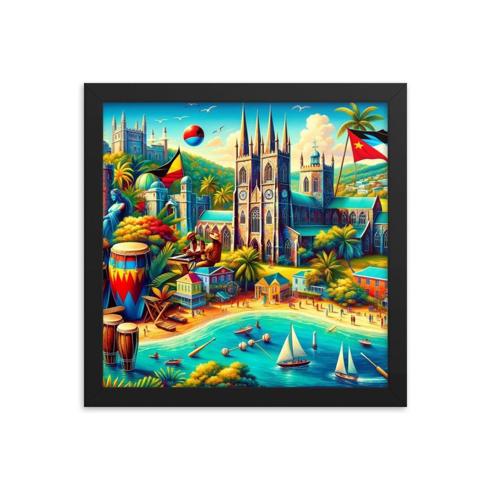 Antigua and Barbuda Tropical Paradise Art Framed Poster - Oh Posters