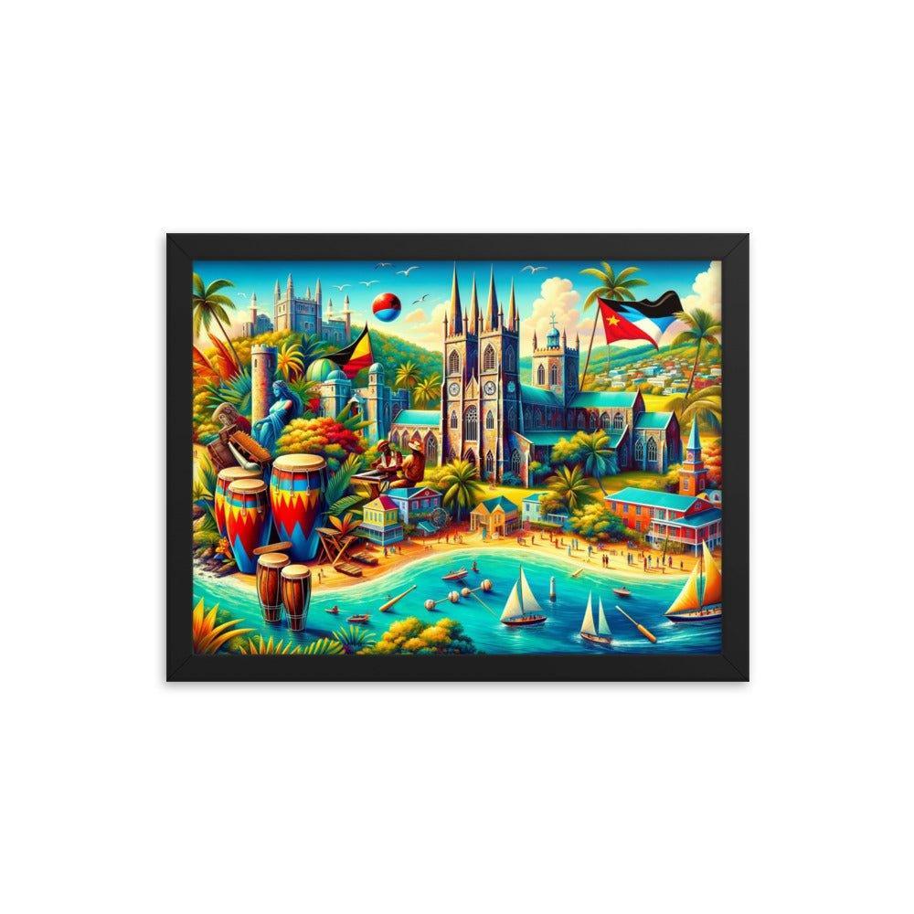 Antigua and Barbuda Tropical Paradise Art Framed Poster - Oh Posters