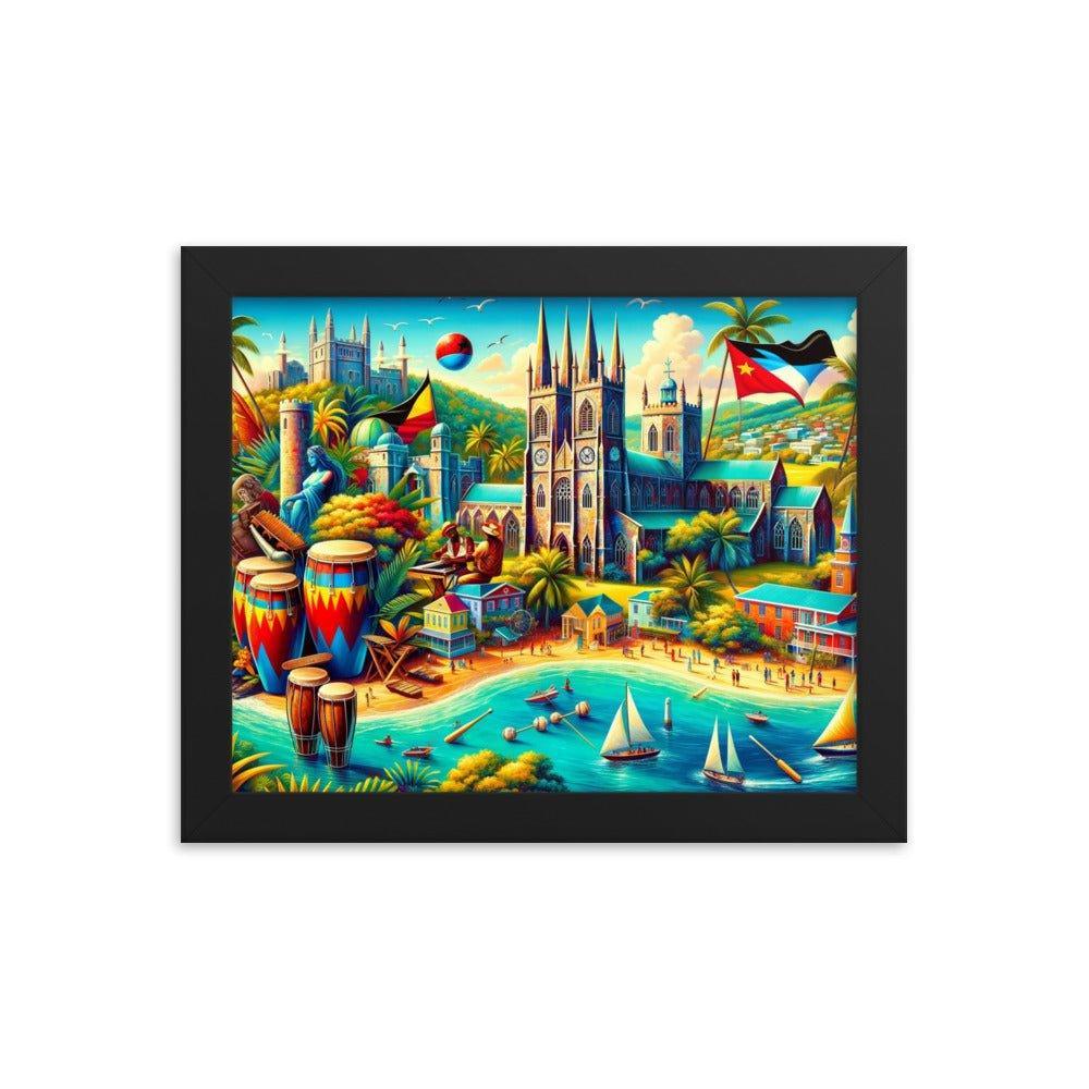 Antigua and Barbuda Tropical Paradise Art Framed Poster - Oh Posters