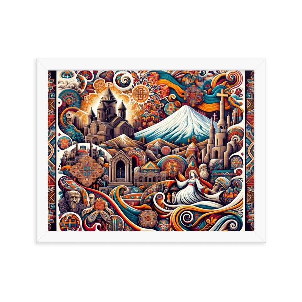 Armenian Mountains Folklore Illustration Framed Poster - Oh Posters