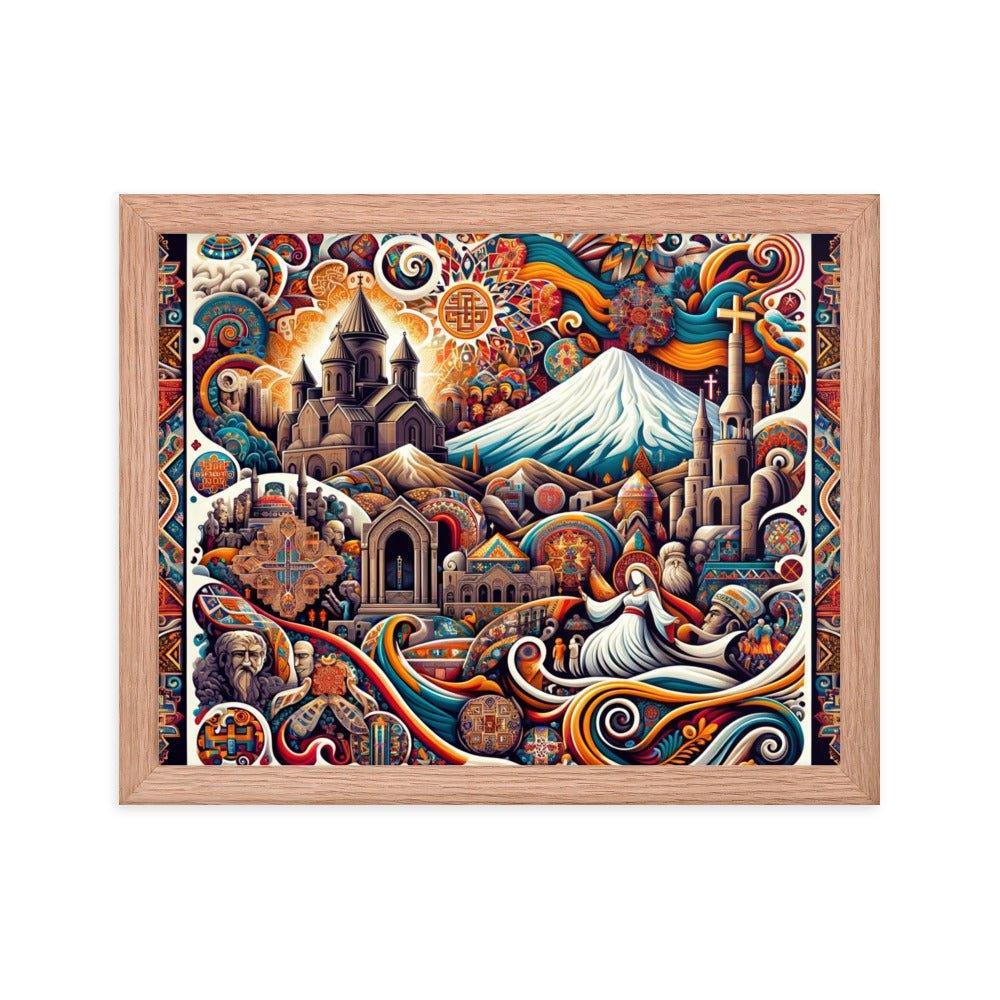 Armenian Mountains Folklore Illustration Framed Poster - Oh Posters