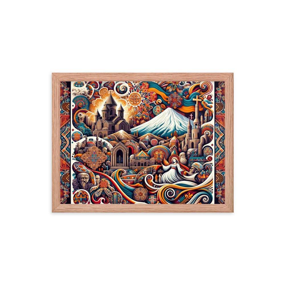 Armenian Mountains Folklore Illustration Framed Poster - Oh Posters