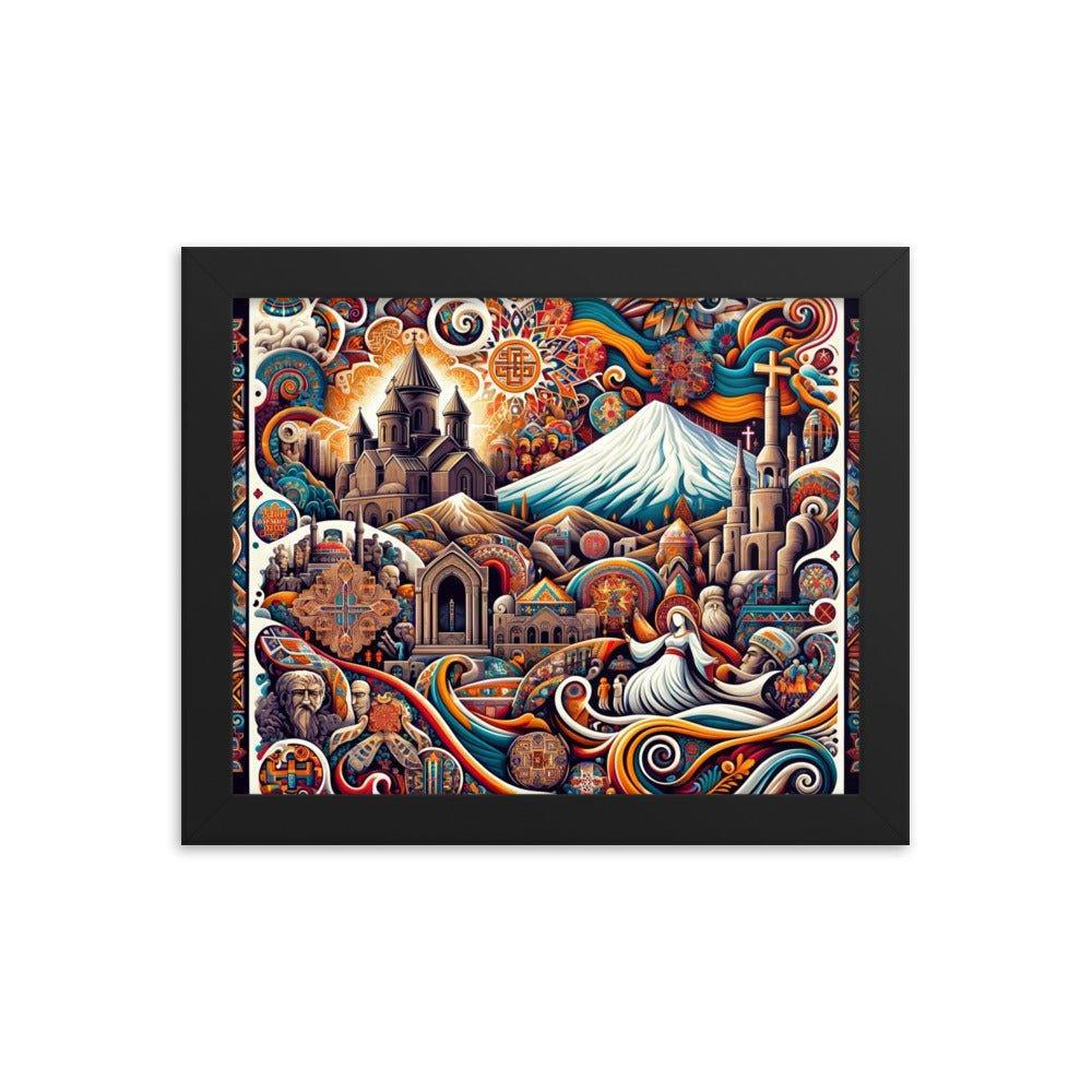 Armenian Mountains Folklore Illustration Framed Poster - Oh Posters