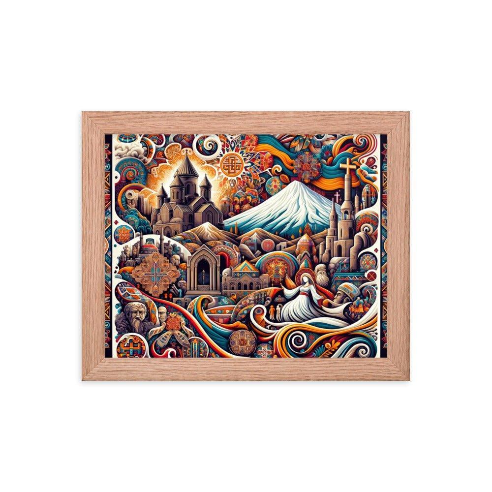 Armenian Mountains Folklore Illustration Framed Poster - Oh Posters