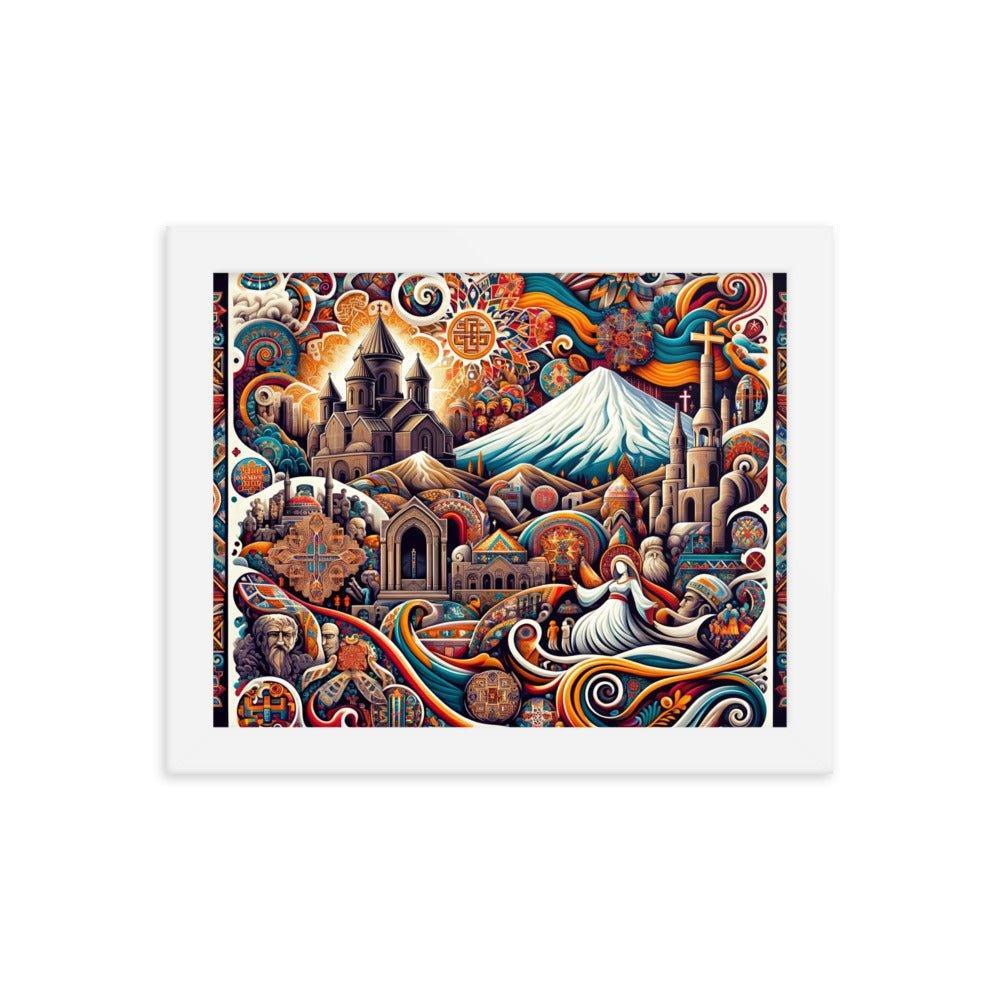 Armenian Mountains Folklore Illustration Framed Poster - Oh Posters