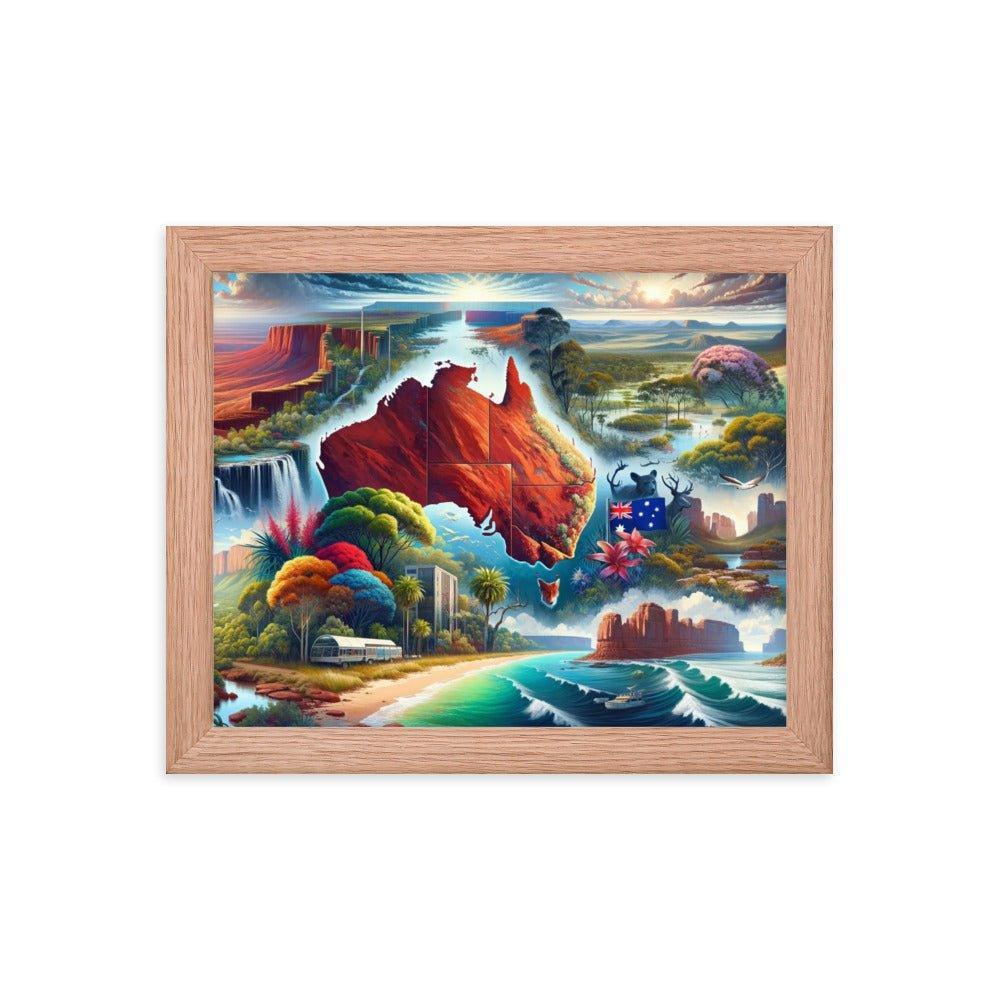 Australia Collage Iconic Landmarks and Nature Surreal Art Framed Poster - Oh Posters