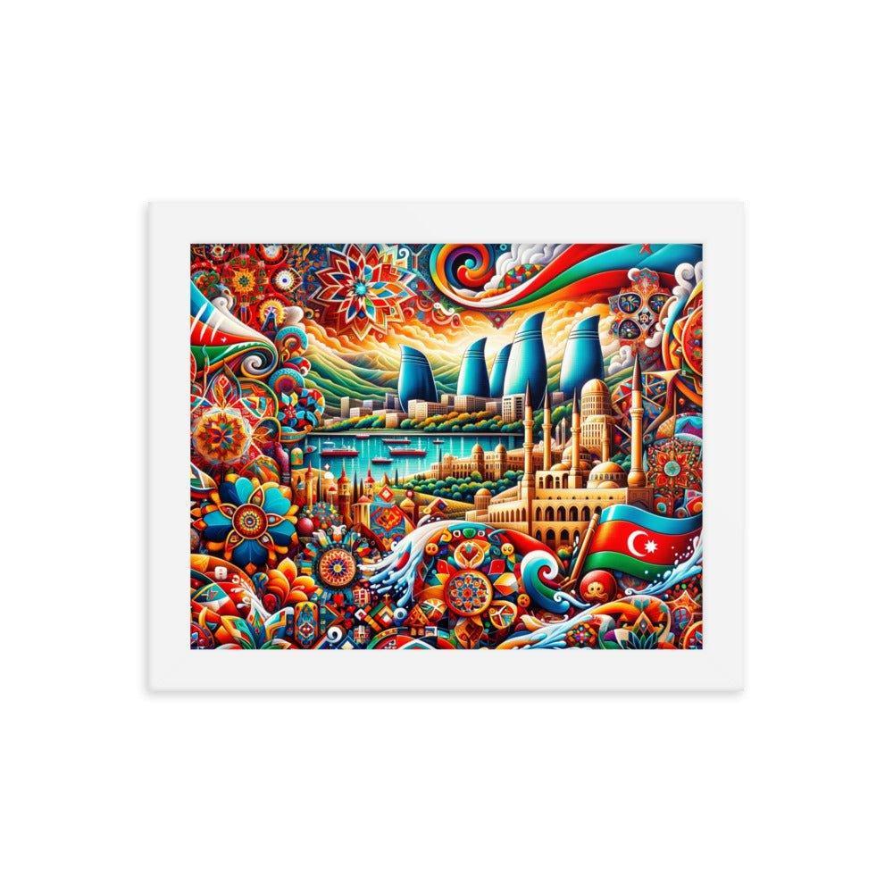 Azerbaijan Baku Modern and Traditional Fusion Art Framed Poster - Oh Posters