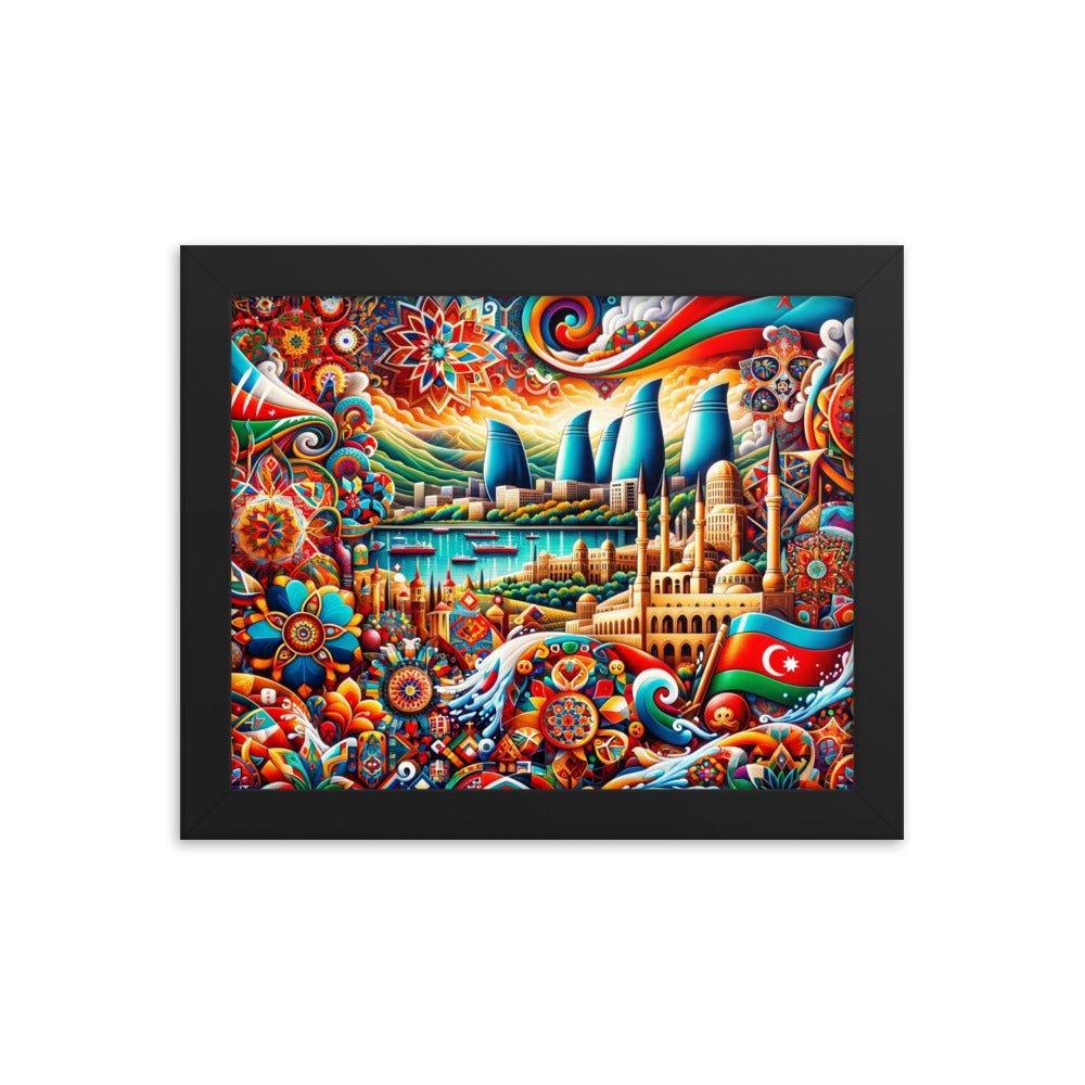 Azerbaijan Baku Modern and Traditional Fusion Art Framed Poster - Oh Posters