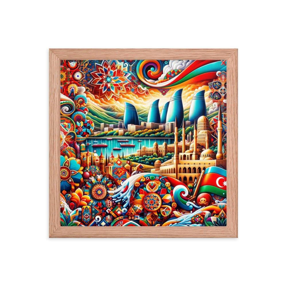 Azerbaijan Baku Modern and Traditional Fusion Art Framed Poster - Oh Posters