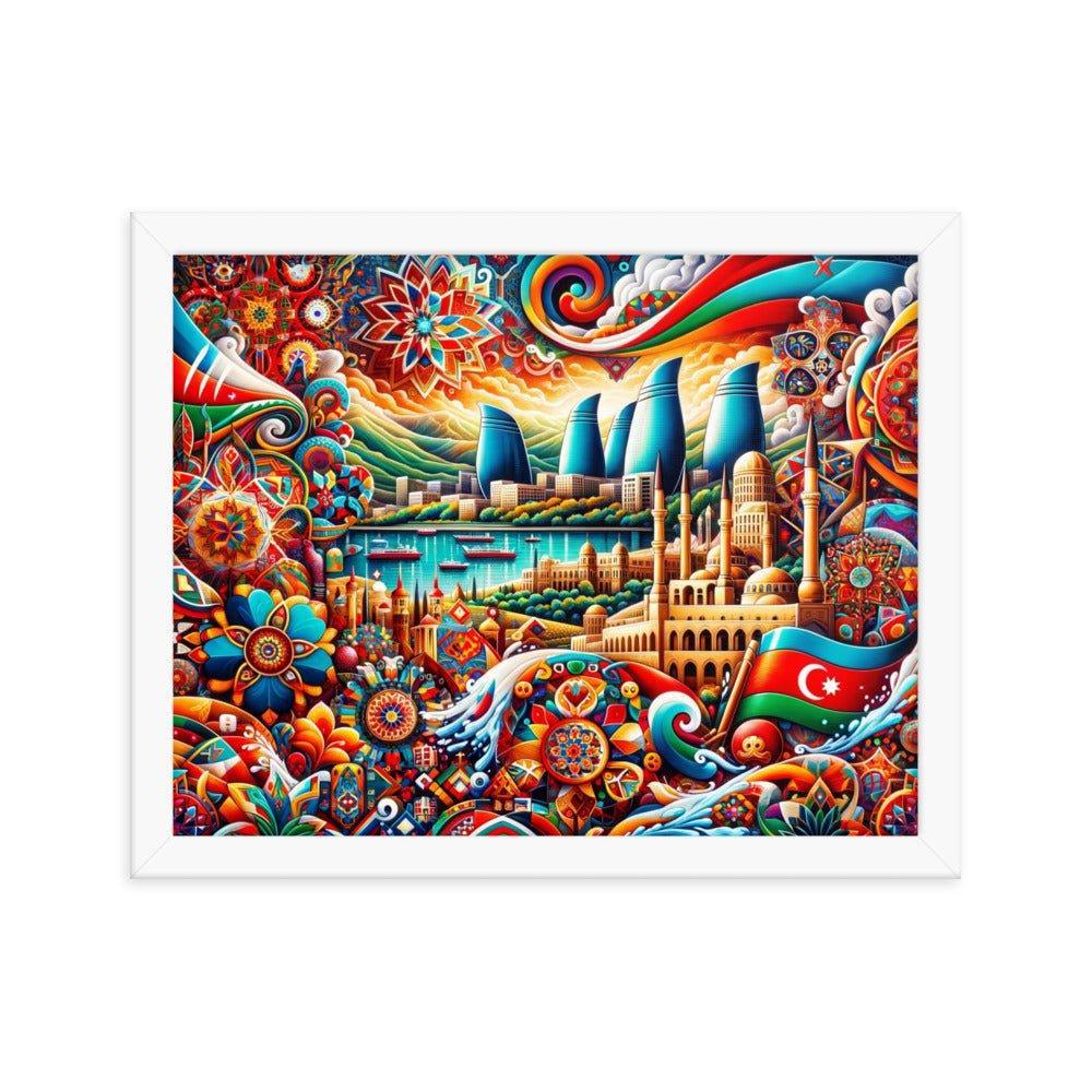 Azerbaijan Baku Modern and Traditional Fusion Art Framed Poster - Oh Posters