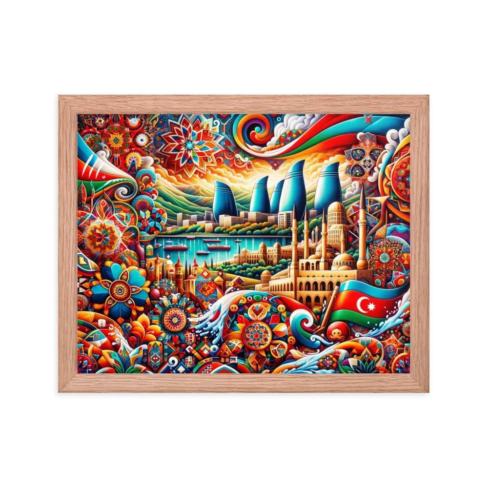 Azerbaijan Baku Modern and Traditional Fusion Art Framed Poster - Oh Posters